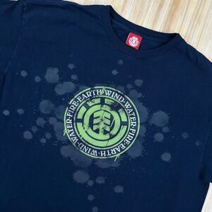 Vintage Y2K Element Skateboard T Shirt Mens XL Blue Big Logo Skater Streetwear‎